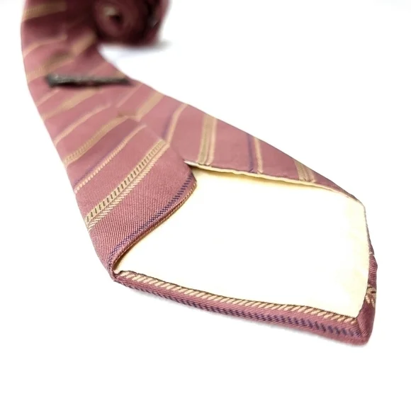 Calvin Klein Italian Silk Simple Striped Traditional Long  Vintage Neck Tie - Picture 6 of 11